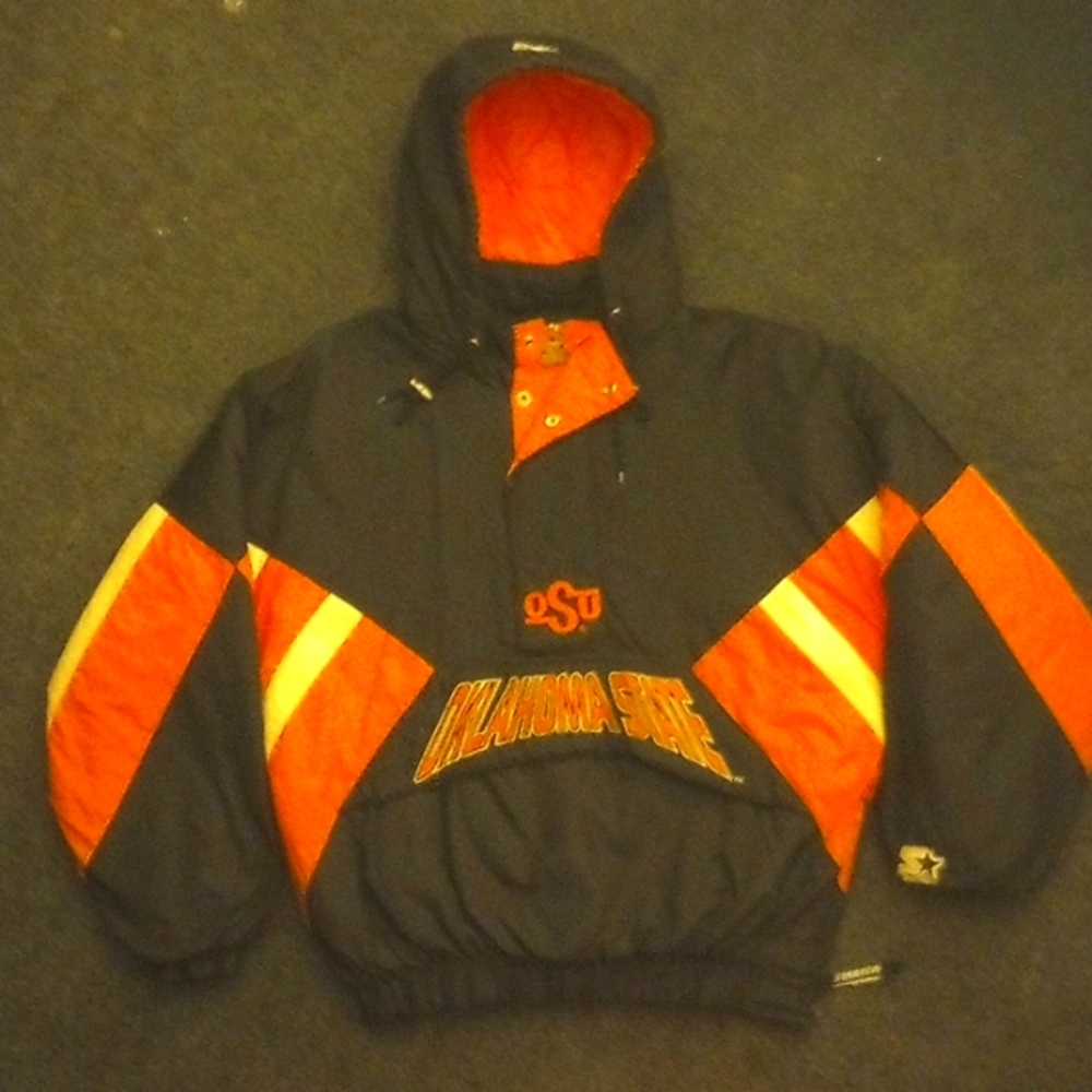 VINTAGE 90's Oklahoma State University STARTER Puffer Jacket